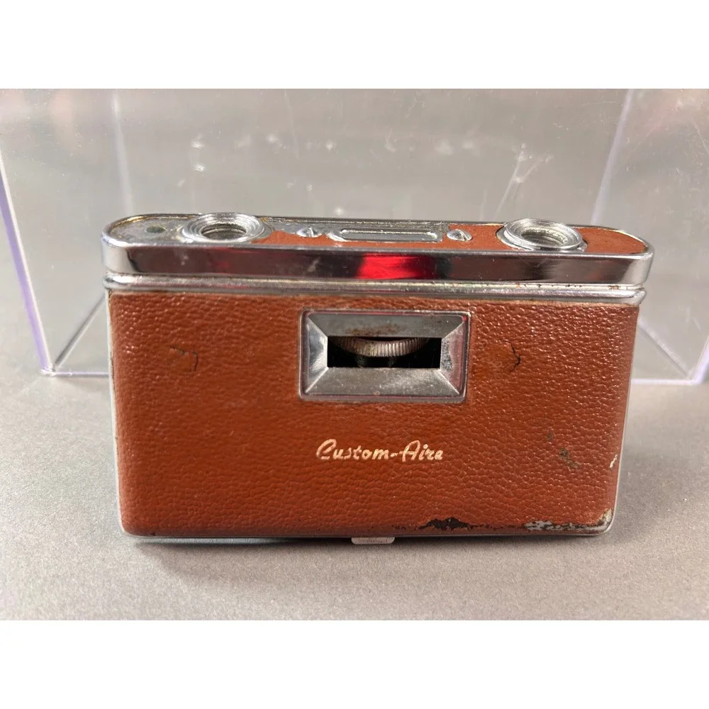 Vintage Custom-Aire Dove Folding Opera Glasses Brown Chrome Pocket Binoculars